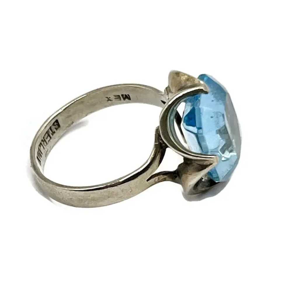 Sterling Silver Blue Tourmaline Fashion Ring - image 5