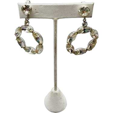 Vintage Beautiful Rhinestone Hoops Earrings (A144… - image 1