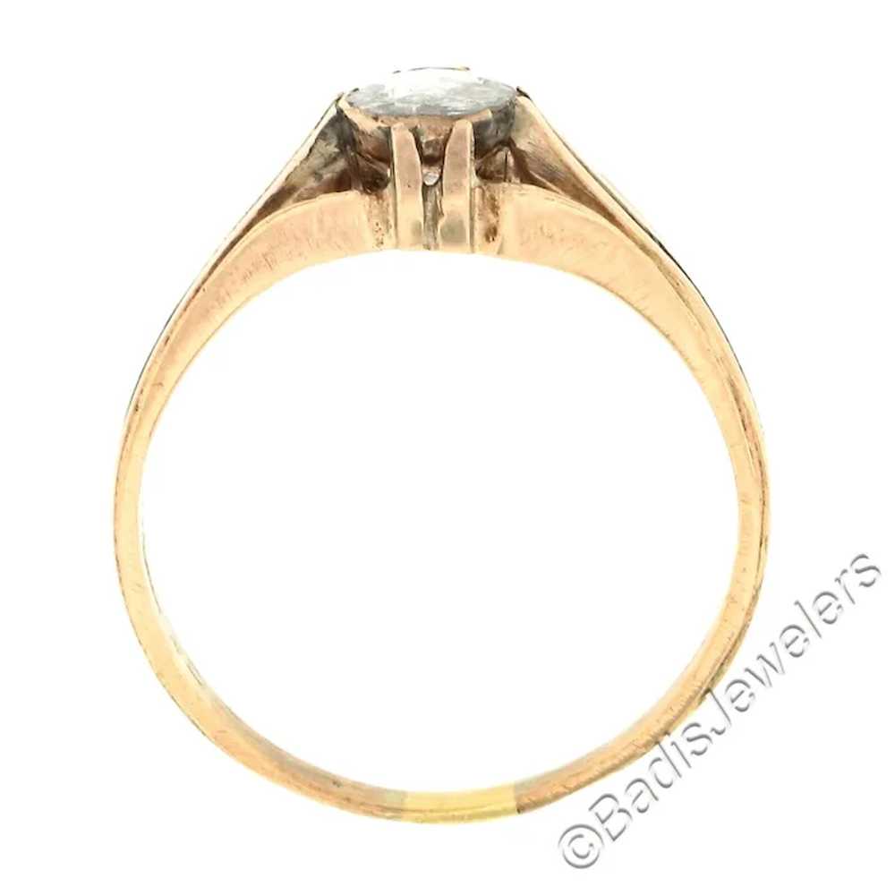 Antique Victorian 9K Rosy Yellow Gold 5mm Rose Cu… - image 6