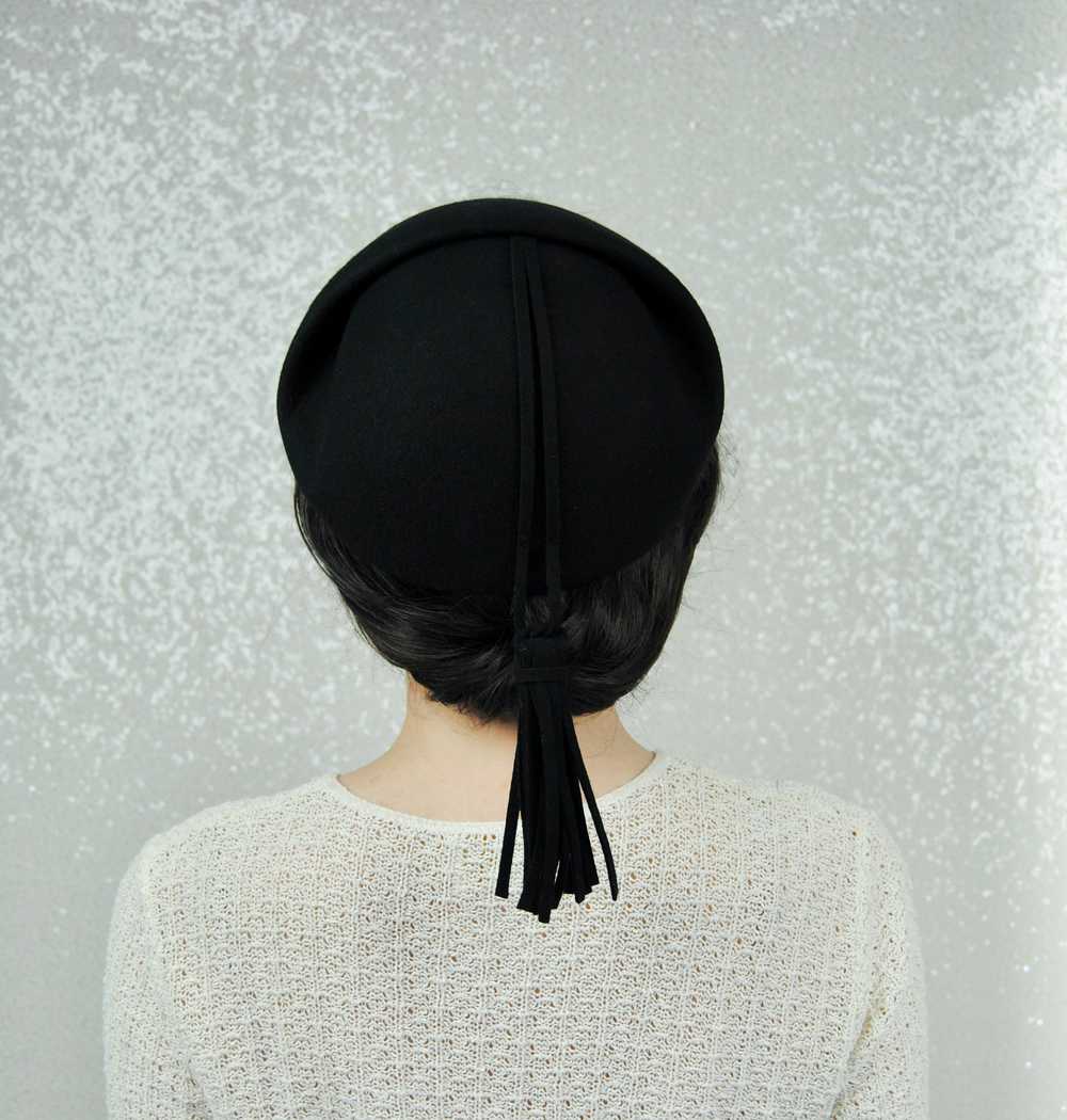 1980s Vintage Ernie Black Felted Wool Winter Hat - image 3