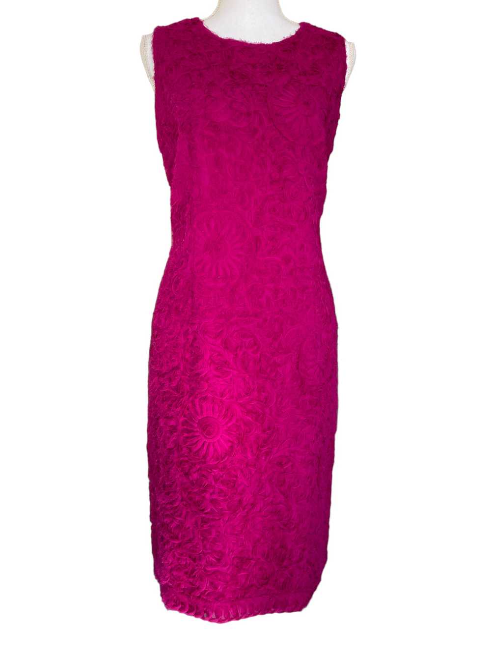 EtCetera Fuchsia Silk Textured Shift Dress, 10 - image 1