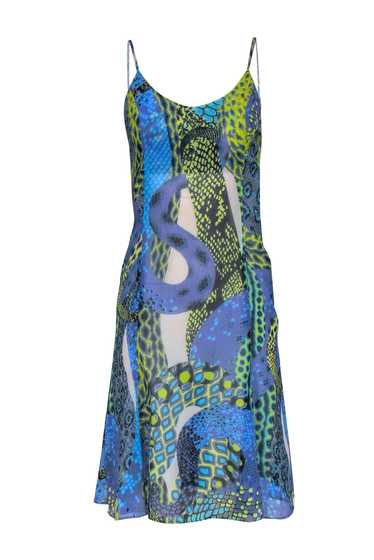 Versace Jeans Couture - Blue & Green Python Print… - image 1