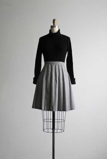 pleated gingham mini skirt