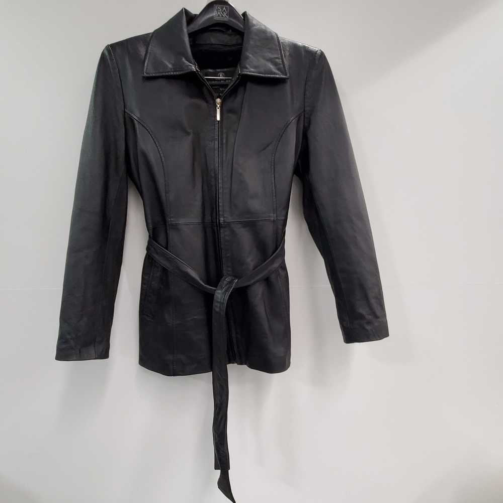 Oscar Piel Women Leather Jacket W/Belt Large - image 3