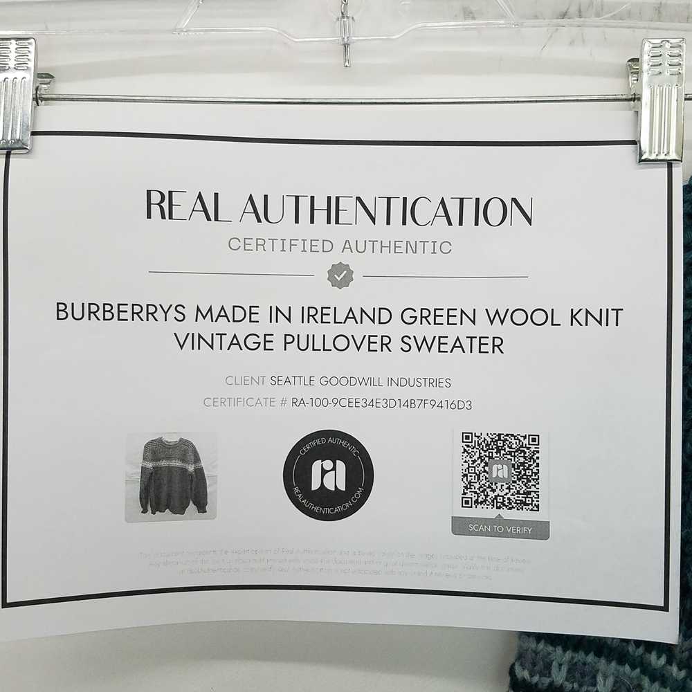 AUTHENTICATED Burberrys Made In Ireland Green Woo… - image 5