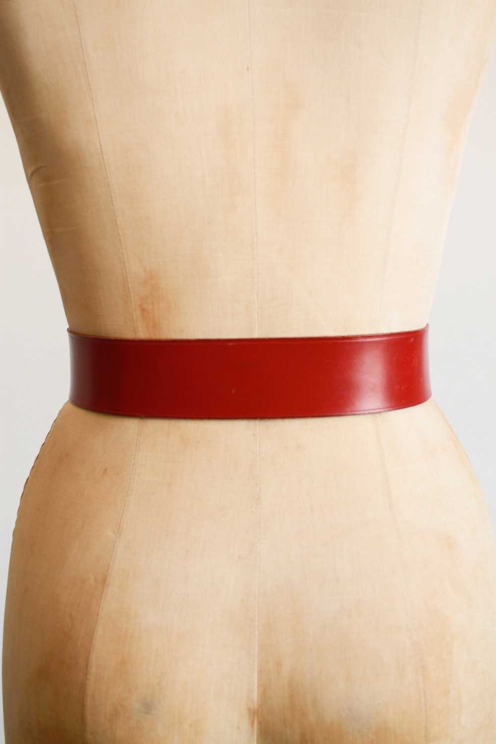 1970s Red Wide Leather Belt - Gem