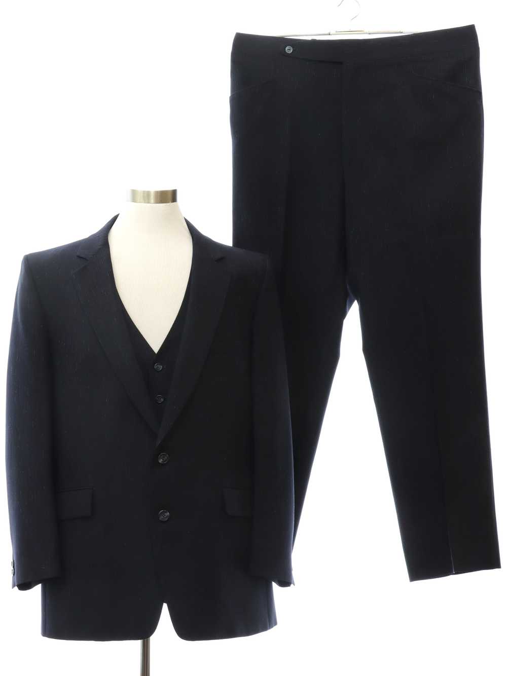 1970's Hardy Amies Mens Midnight Blue Three Piece Dis… - Gem