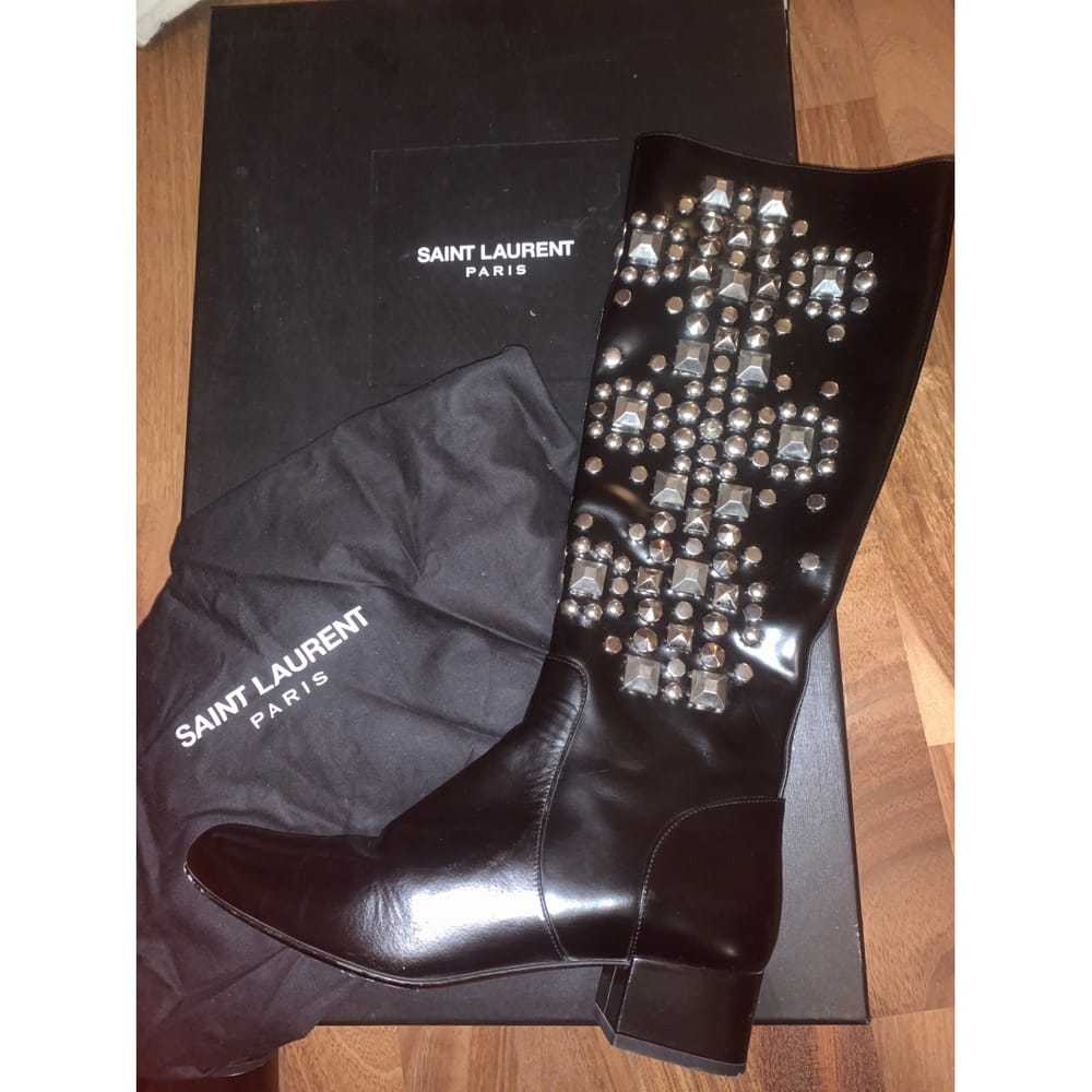 Saint Laurent Leather riding boots - image 4