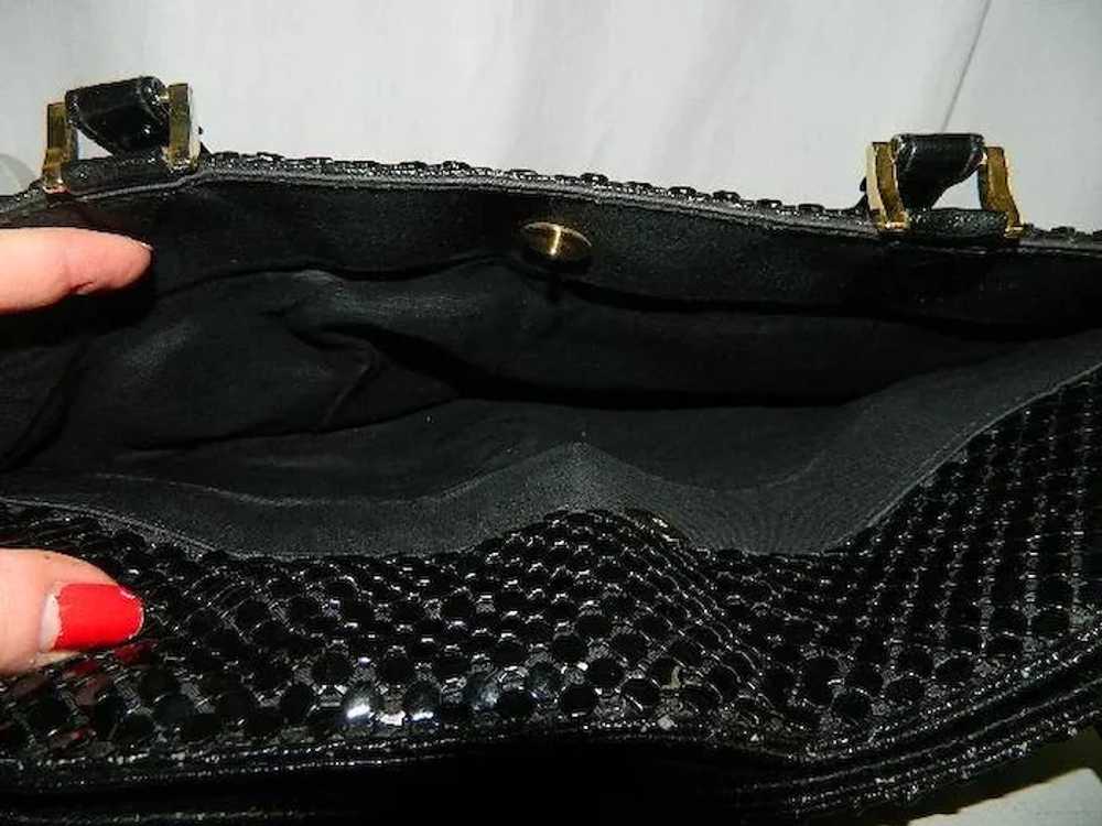 Chic Black Mesh Handbag Purse Metal Mesh - image 7