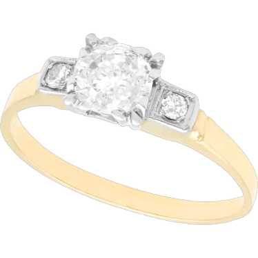 1940s Vintage 0.65 Cttw Diamond and 14k Yellow Go… - image 1