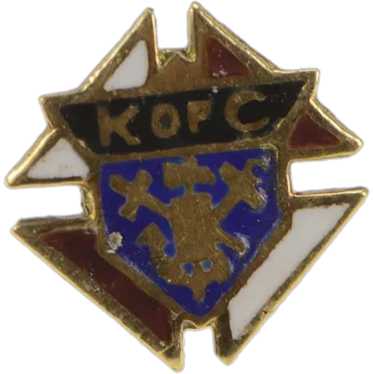 10K Knights of Columbus Enamel Lapel Pin/Brooch Y… - image 1