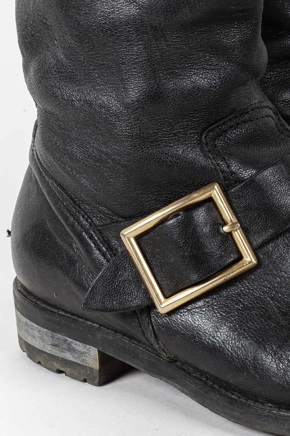 Jimmy Choo Jimmy Choo Black Biker Buckled Leather… - image 7