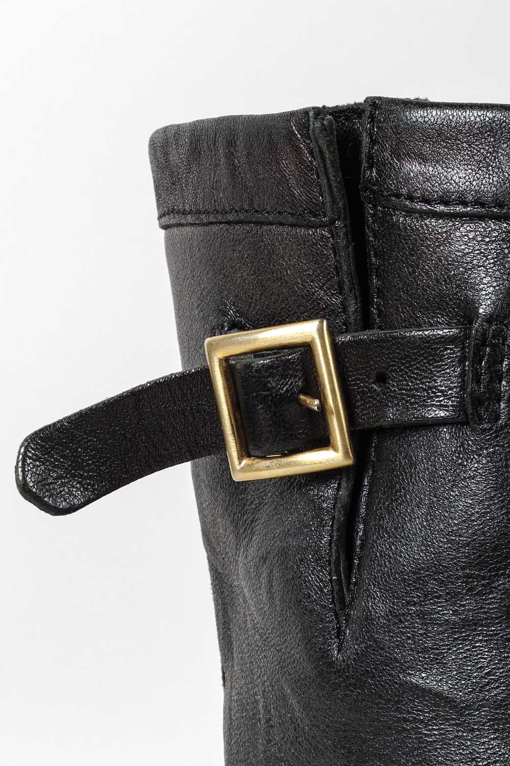 Jimmy Choo Jimmy Choo Black Biker Buckled Leather… - image 8