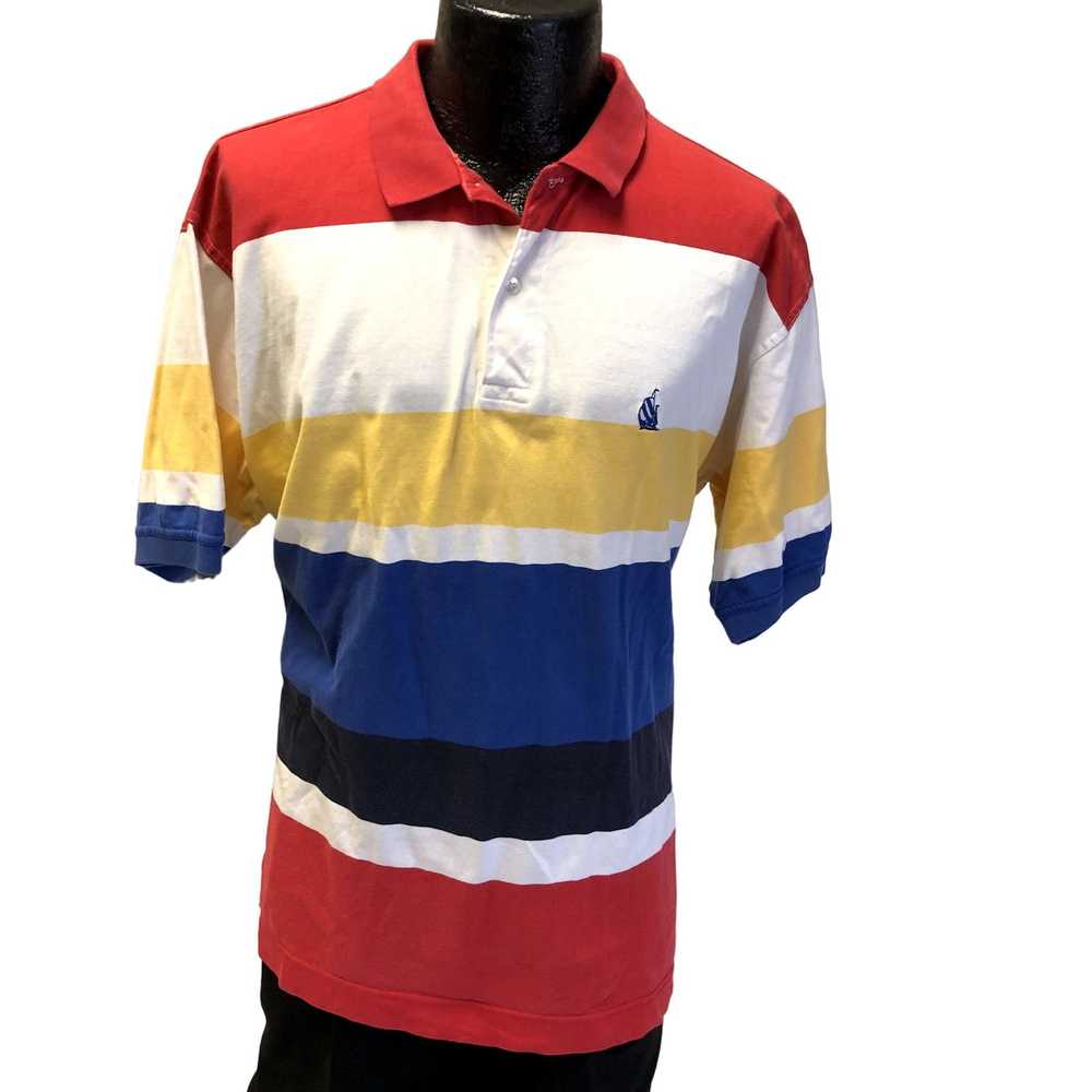 Nautica 80's Nautica Men Boating COLOR BLOCK Stri… - image 1