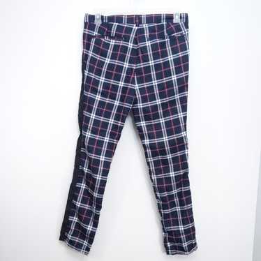 Pacsun Pacsun 33 x 30 Skinny Plaid Cropped Blue C… - image 1