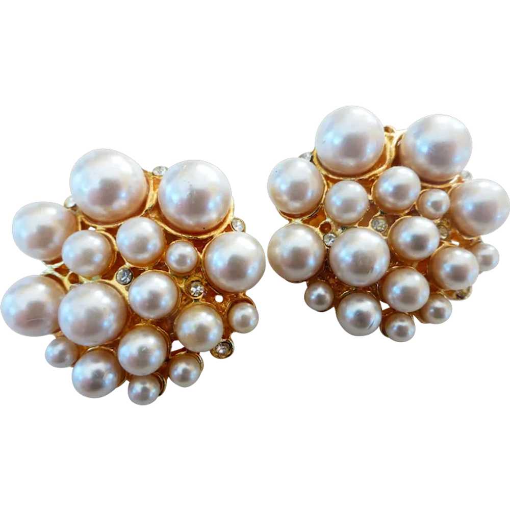 MUSI Faux Pearl and Rhinestone Shoe Clips - image 1