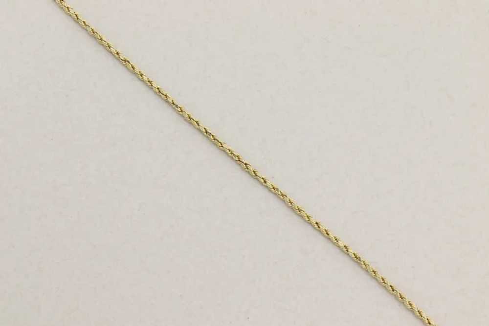 10k Yellow Gold Hollow Rope Chain Bracelet 8" inch - image 7