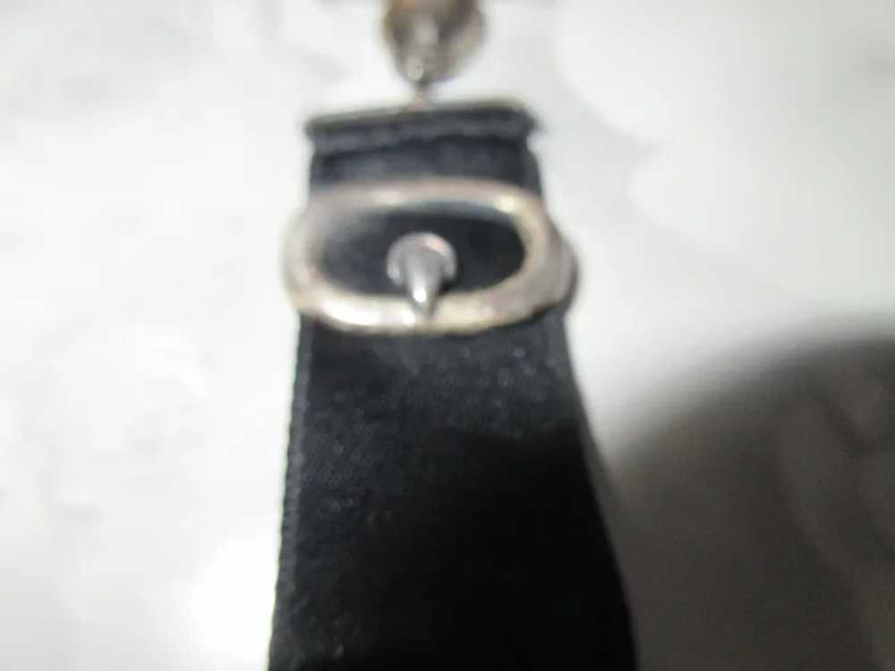 Antique Circa 1920 Sterling Watch Pin Ribbon Fob - image 7