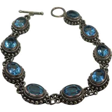 Bali Suarti BA 925 Sterling Silver Faceted Blue T… - image 1