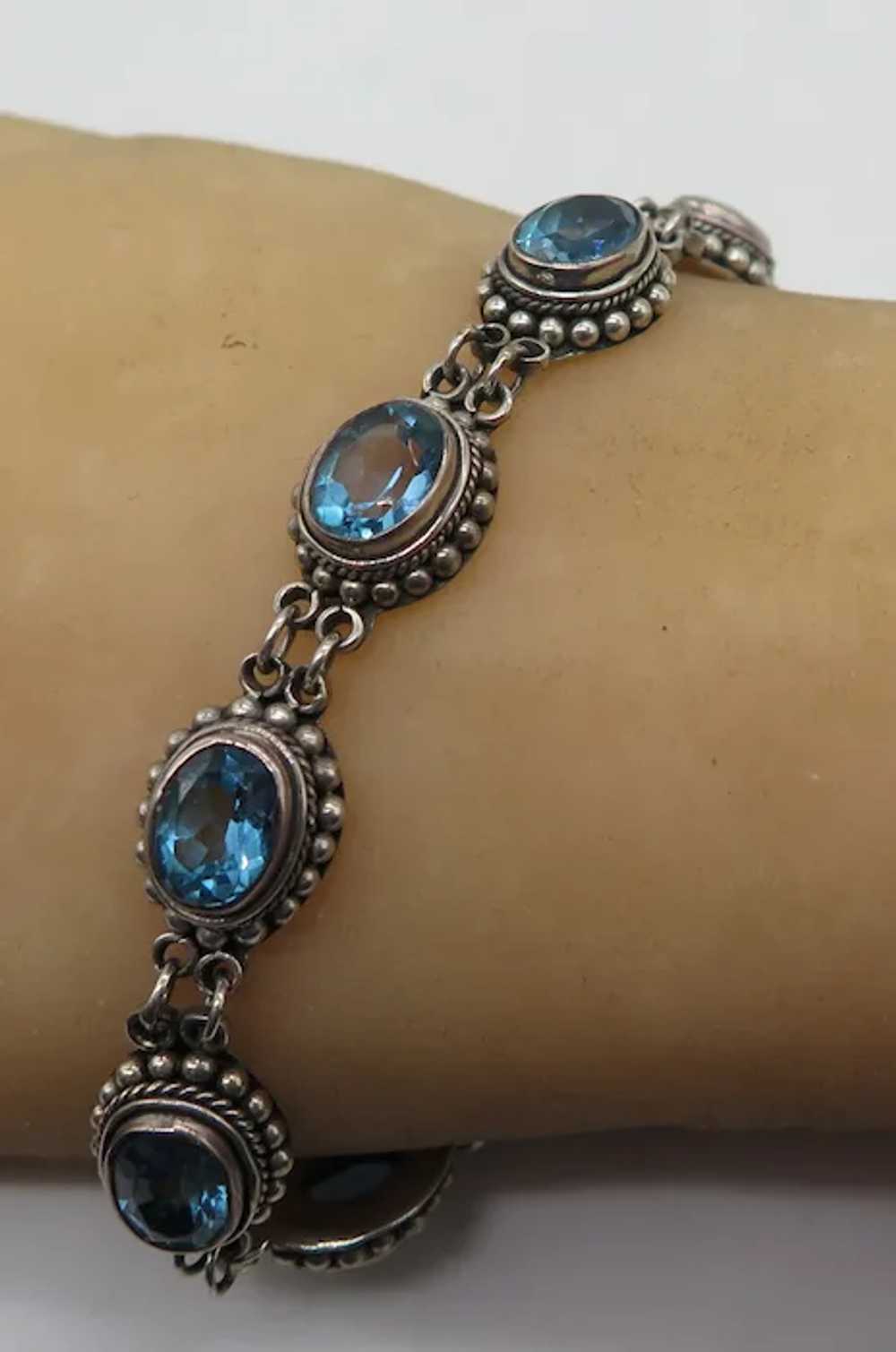 Bali Suarti BA 925 Sterling Silver Faceted Blue T… - image 2