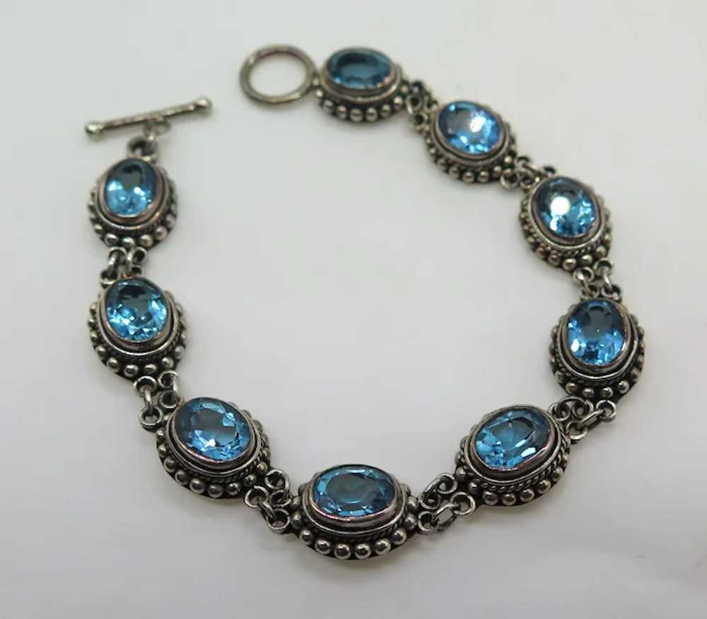 Bali Suarti BA 925 Sterling Silver Faceted Blue T… - image 3