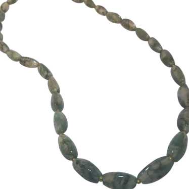 Vintage Dendritic Agate Bead Necklace - image 1