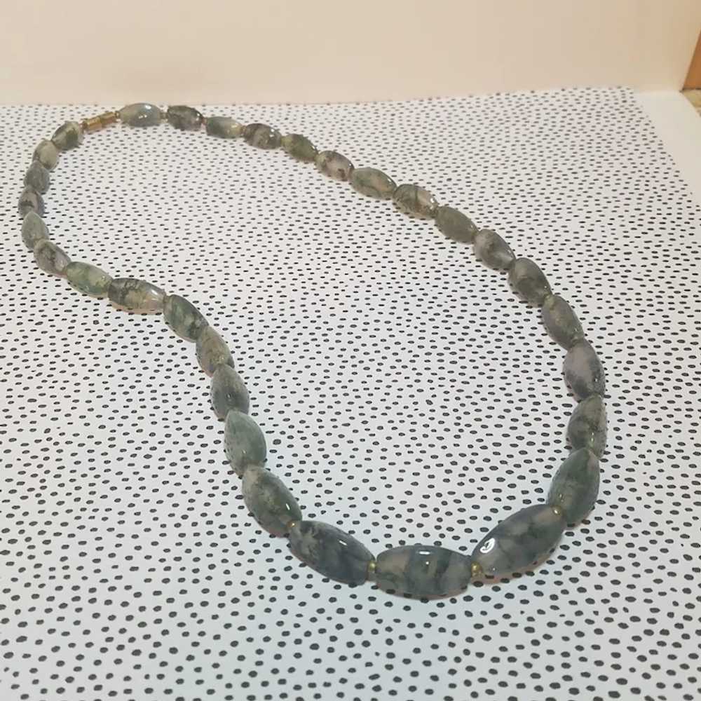 Vintage Dendritic Agate Bead Necklace - image 2