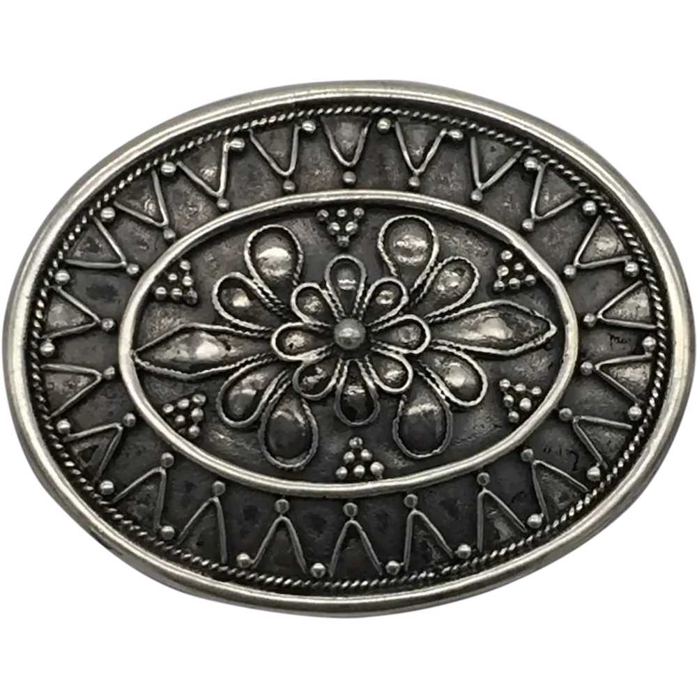 Sterling Silver Aesthetic Style Brooch 13.2g - image 1