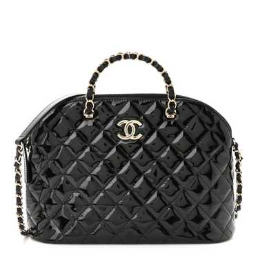 Chanel Cut Out Handle Shopping Tote Quilted Aged Calfskin with Tweed Small  White 582491