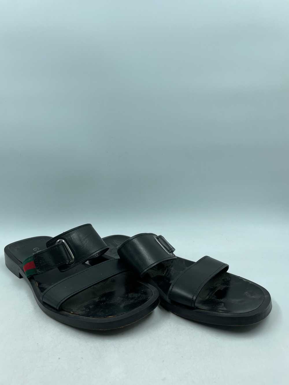 Authentic Gucci Black Leather Sandals M 10.5D - image 3