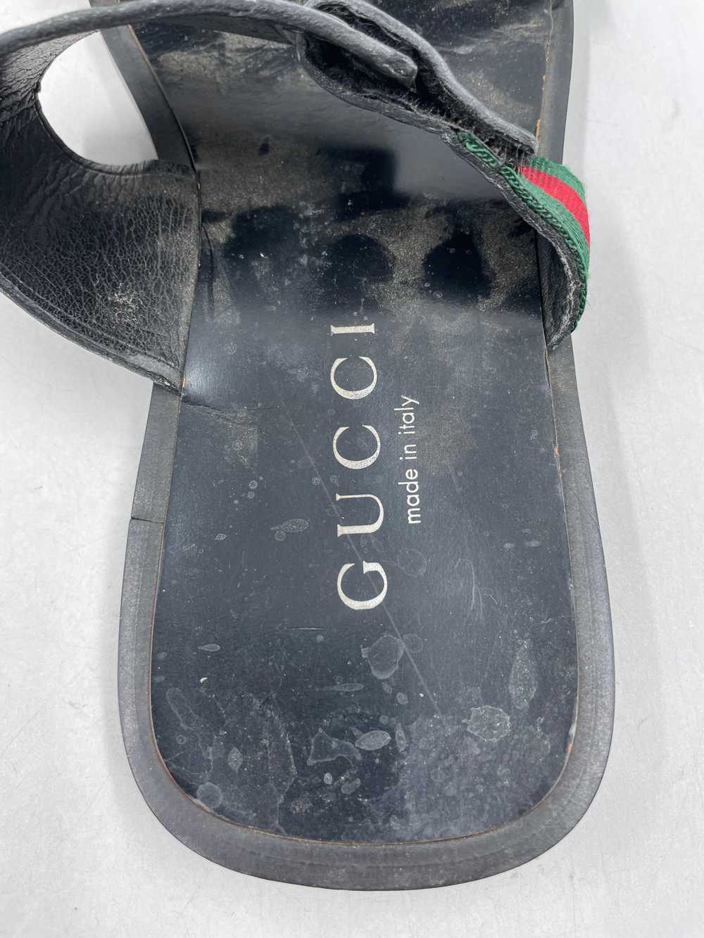 Authentic Gucci Black Leather Sandals M 10.5D - image 8