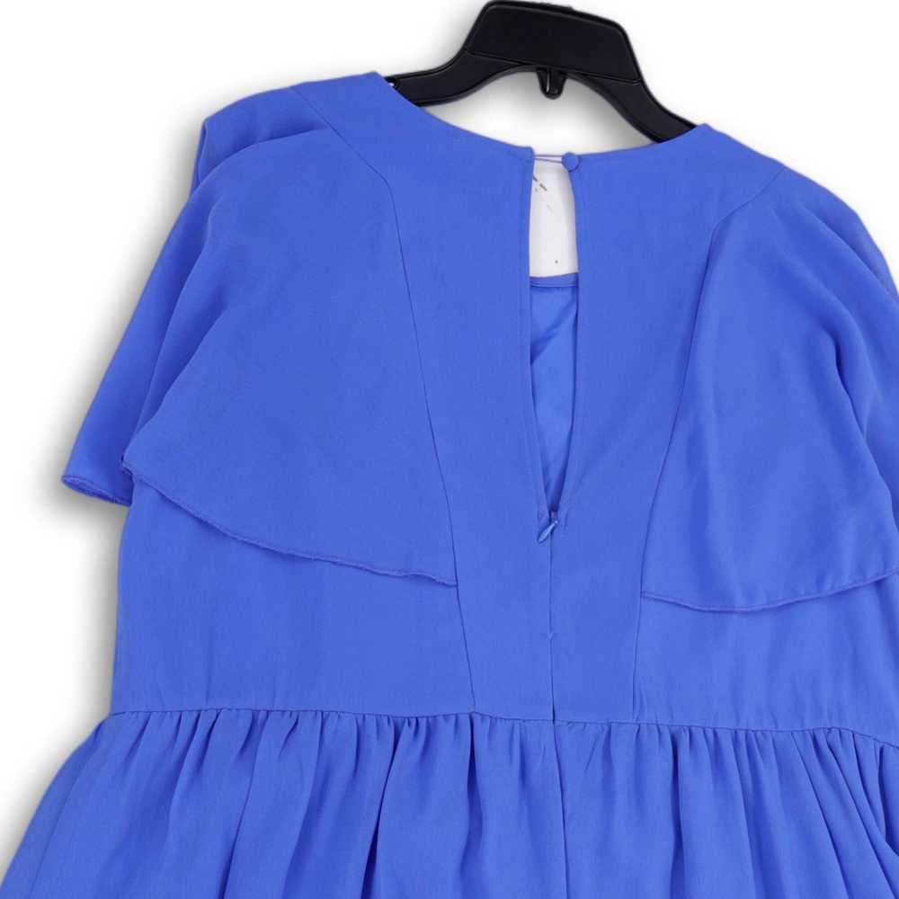 ASOS NWT Womens Blue Flutter Sleeve Ruffle Hem Fi… - image 1