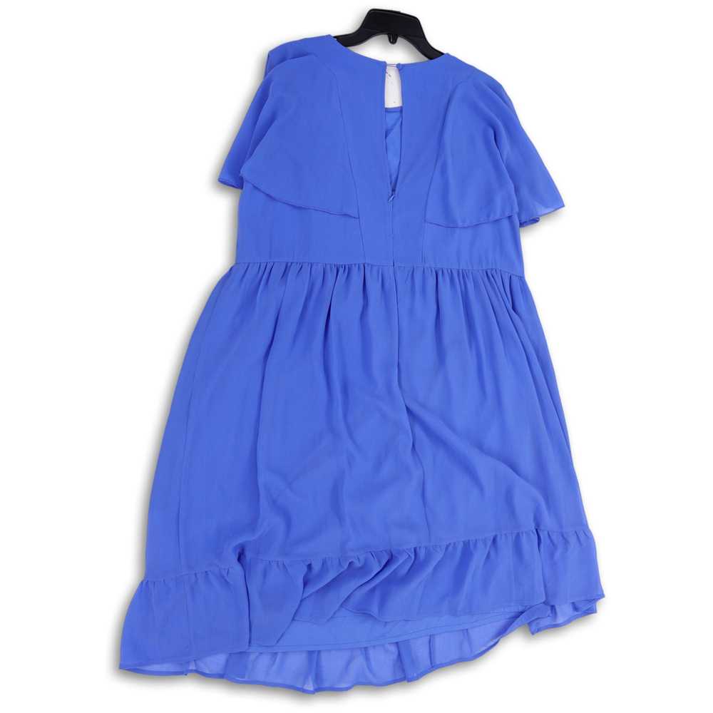 ASOS NWT Womens Blue Flutter Sleeve Ruffle Hem Fi… - image 3