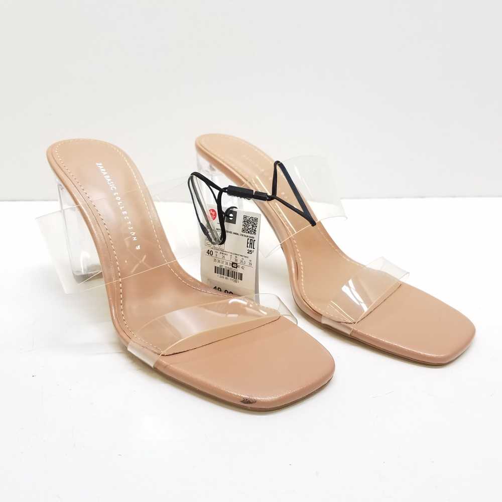 Zara Transparent Heel Sandals Beige 7.5 - image 3