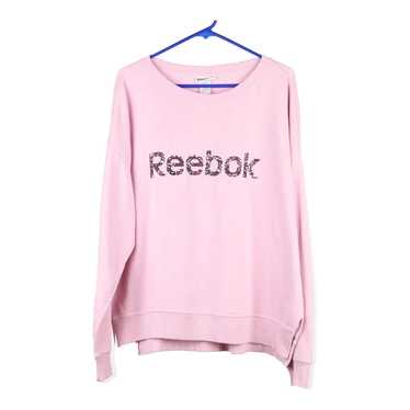 Reebok Spellout Sweatshirt - 2XL Pink Cotton Blend - image 1