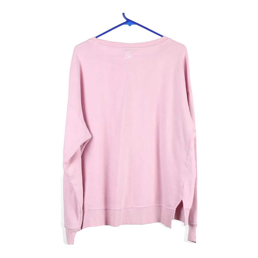 Reebok Spellout Sweatshirt - 2XL Pink Cotton Blend - image 2