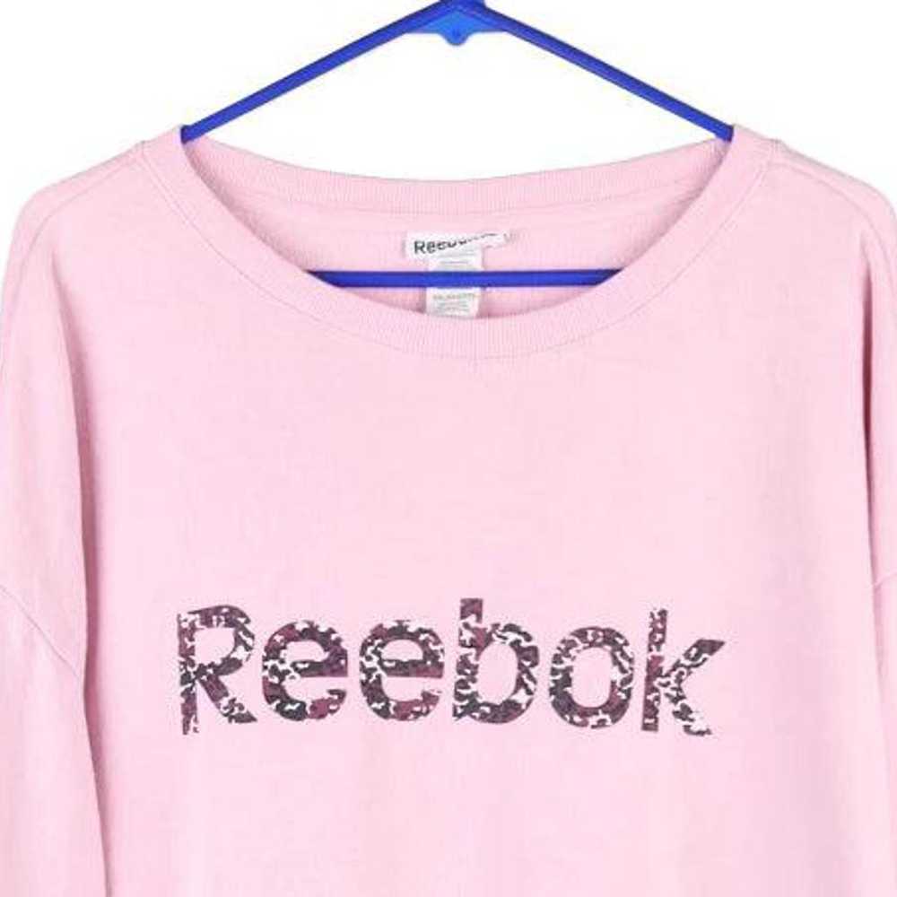 Reebok Spellout Sweatshirt - 2XL Pink Cotton Blend - image 3