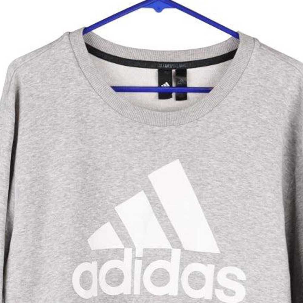 Adidas Spellout Sweatshirt - Large Grey Cotton Bl… - image 3