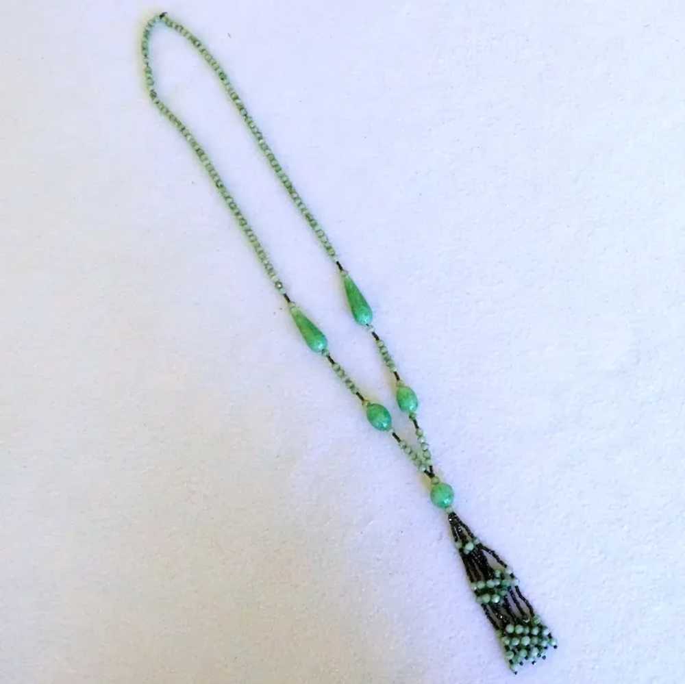 Art Deco Glass Beaded Necklace - image 2