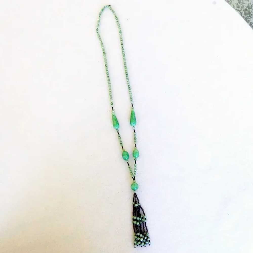 Art Deco Glass Beaded Necklace - image 3