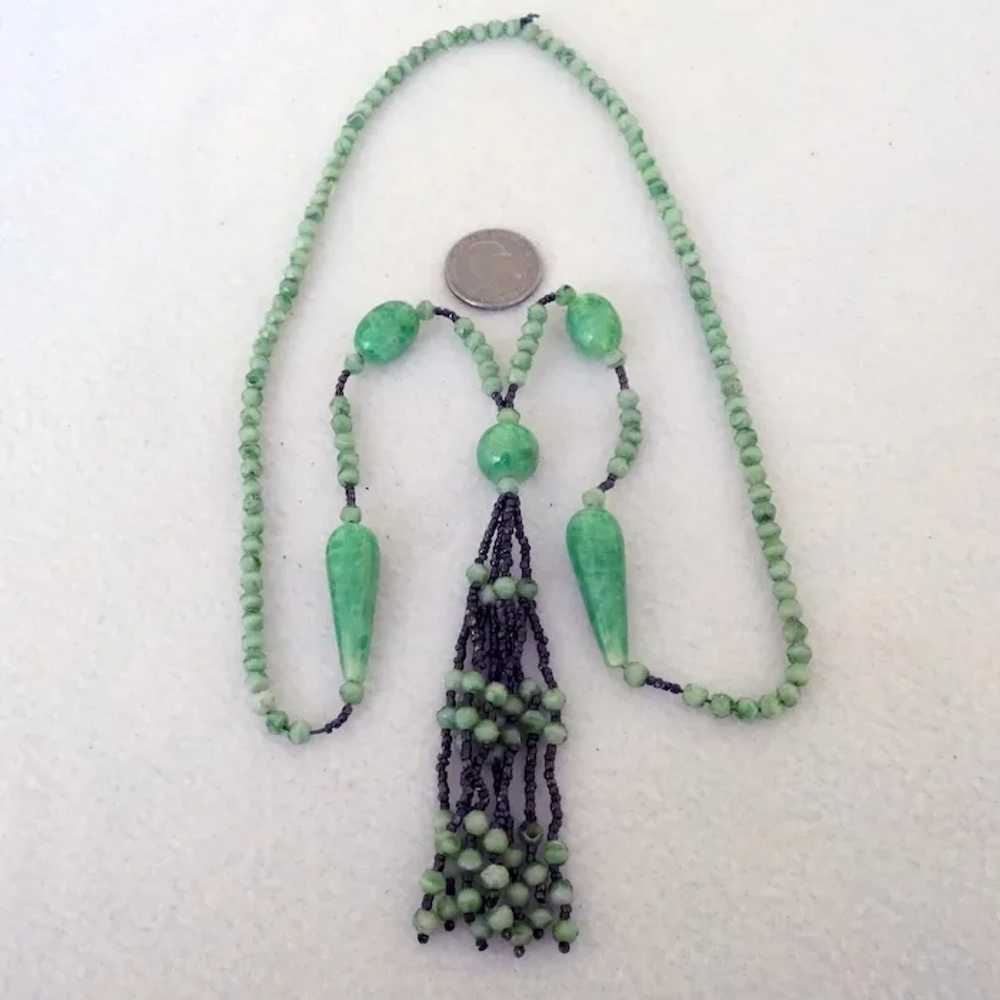 Art Deco Glass Beaded Necklace - image 4