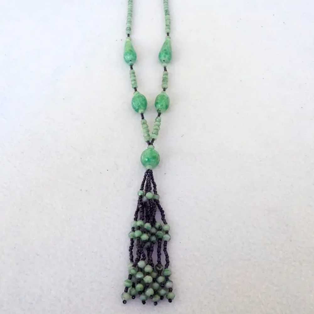 Art Deco Glass Beaded Necklace - image 5