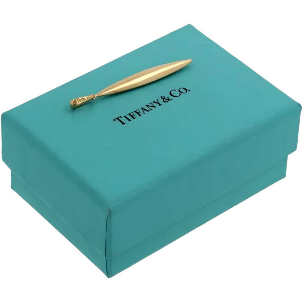 Tiffany & Co. Feather Pendant Charm 18K Yellow Go… - image 1