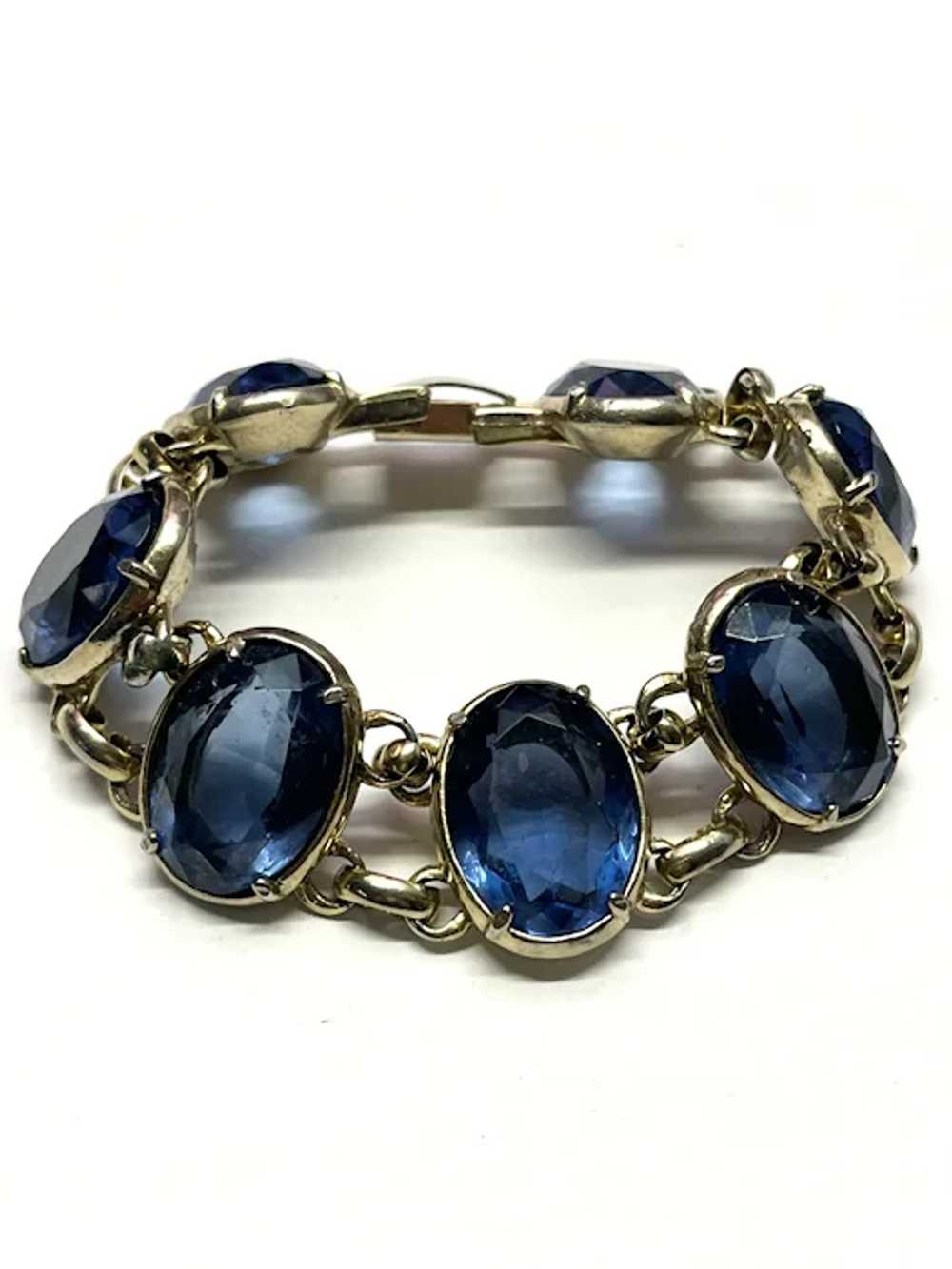 Estate Blue Glass Bracelet - image 2