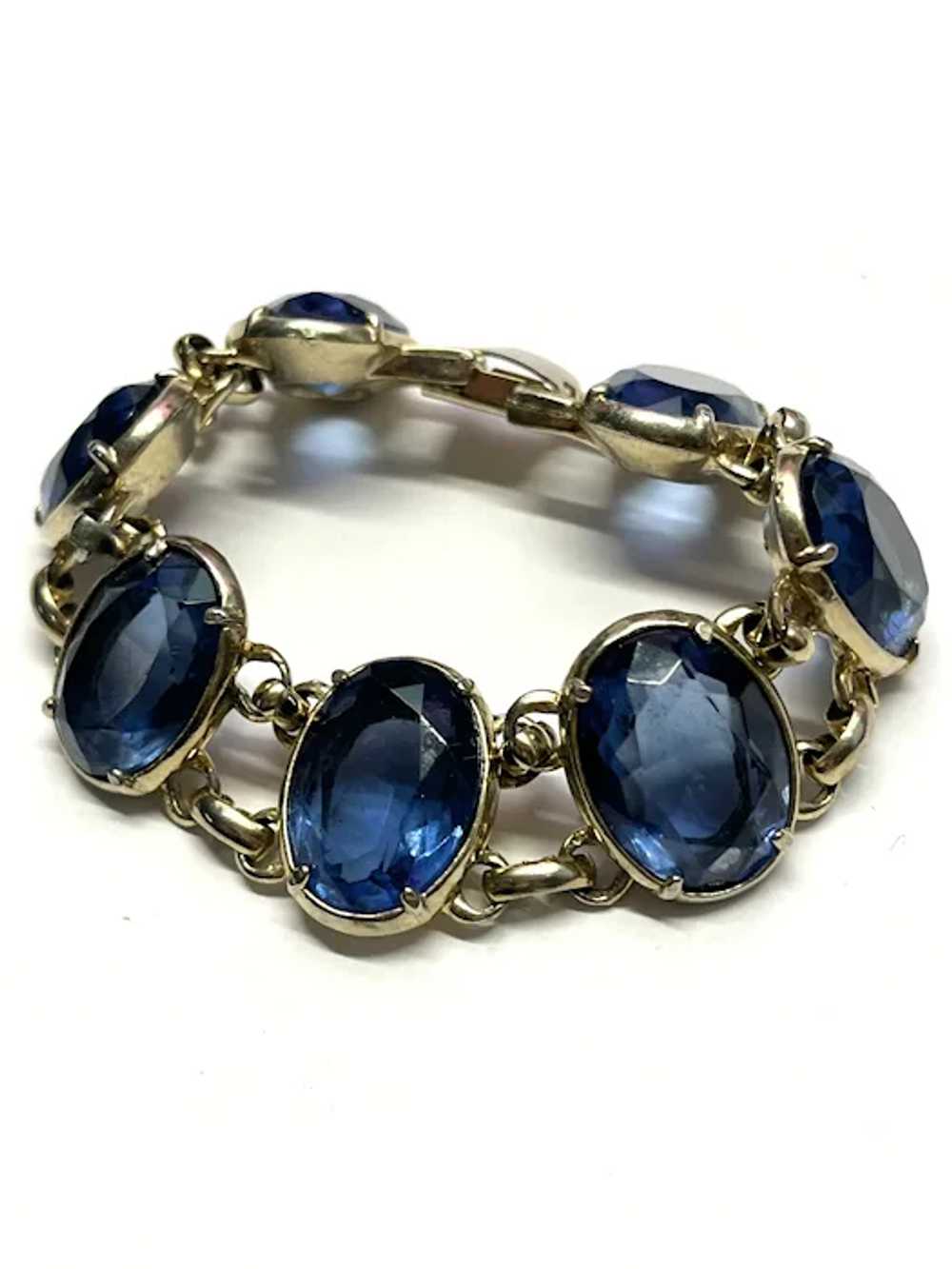 Estate Blue Glass Bracelet - image 3