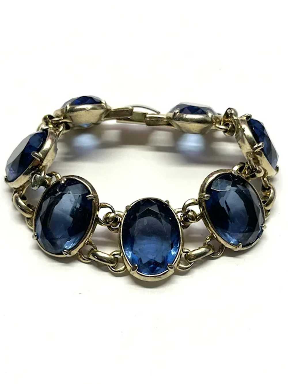 Estate Blue Glass Bracelet - image 4