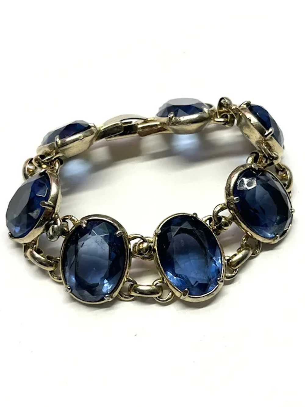 Estate Blue Glass Bracelet - image 5