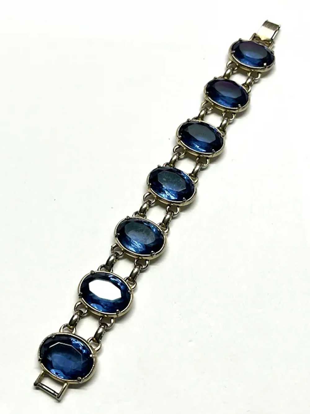 Estate Blue Glass Bracelet - image 7
