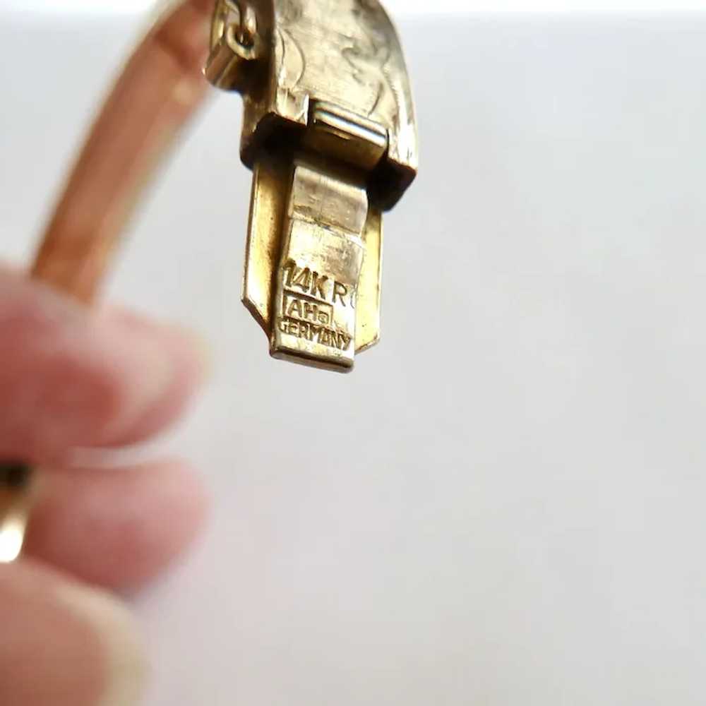 14K Rolled Gold Plate Hinged Bangle Bracelet Sign… - image 7