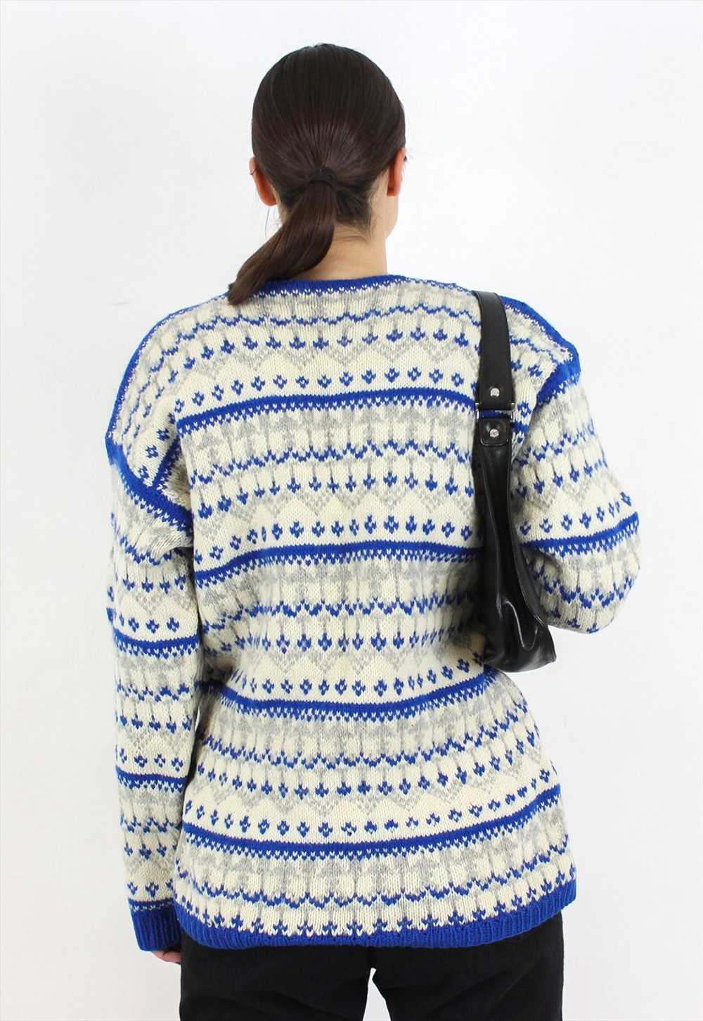 Vintage Women L Handmade Norwegian Wool  Sweater … - image 3